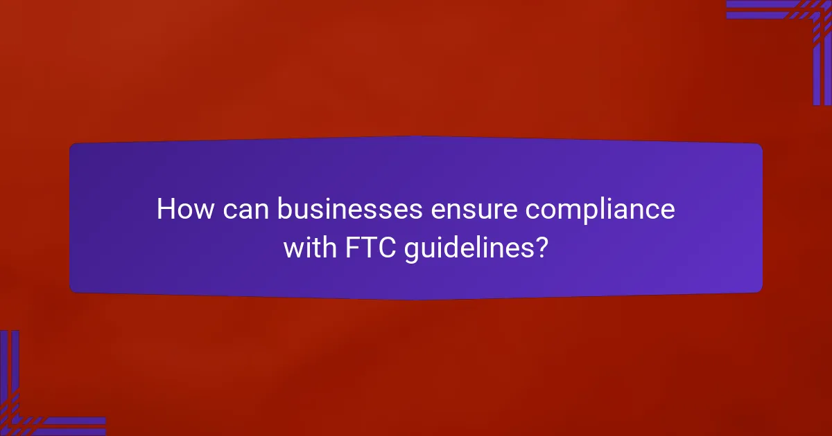 How can businesses ensure compliance with FTC guidelines?