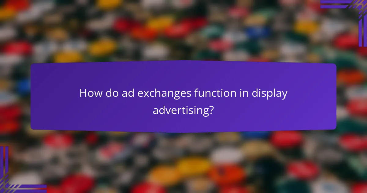 How do ad exchanges function in display advertising?