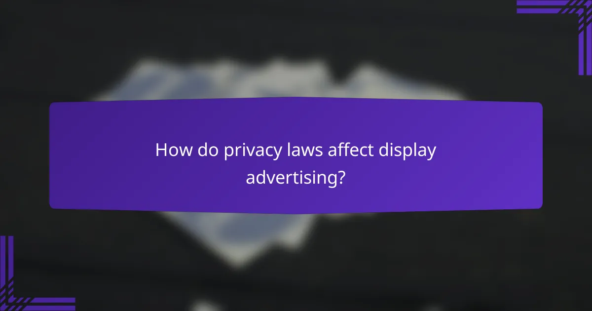How do privacy laws affect display advertising?