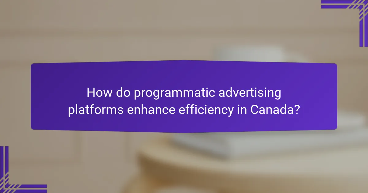 How do programmatic advertising platforms enhance efficiency in Canada?