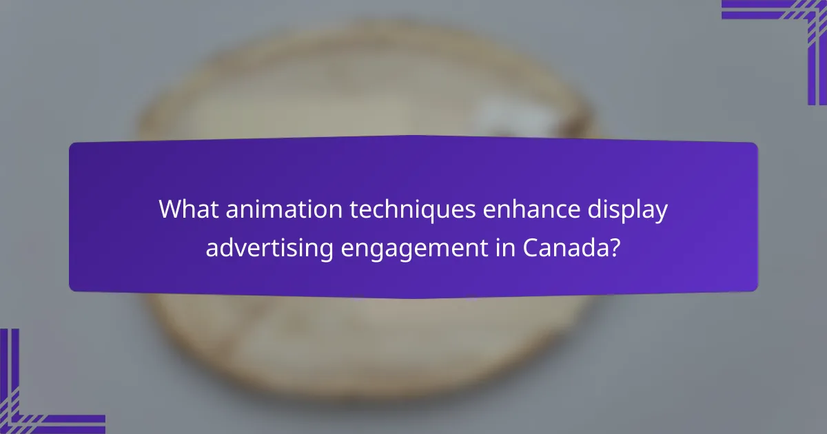 What animation techniques enhance display advertising engagement in Canada?