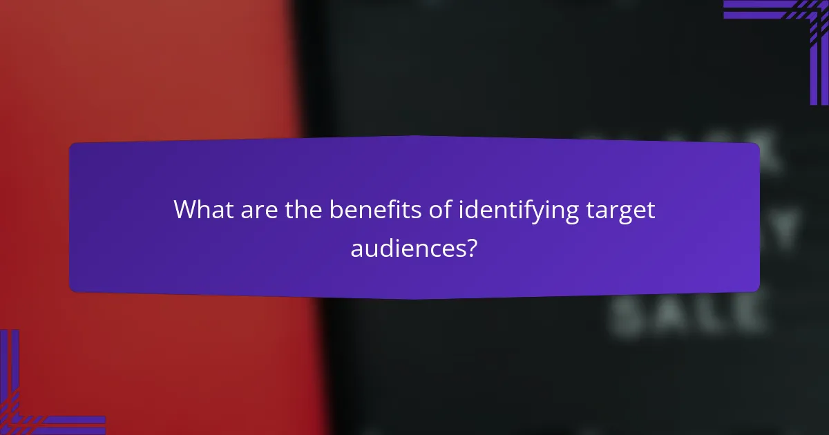 What are the benefits of identifying target audiences?