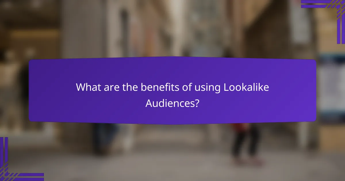 What are the benefits of using Lookalike Audiences?