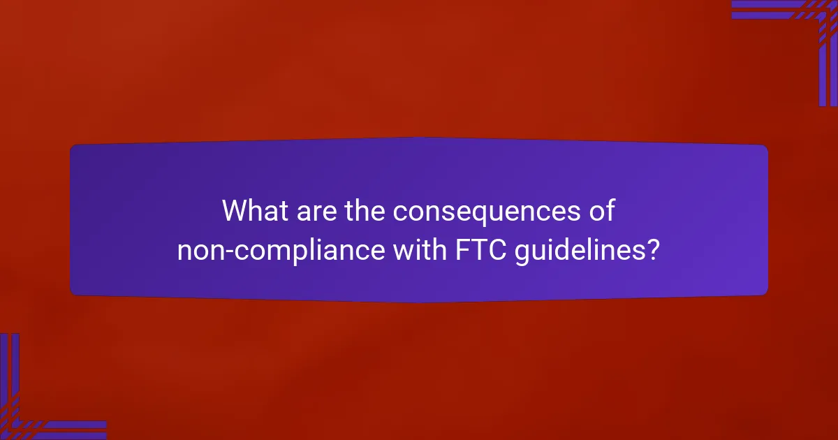 What are the consequences of non-compliance with FTC guidelines?