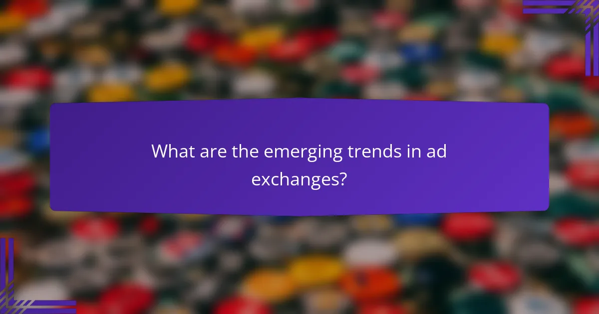 What are the emerging trends in ad exchanges?