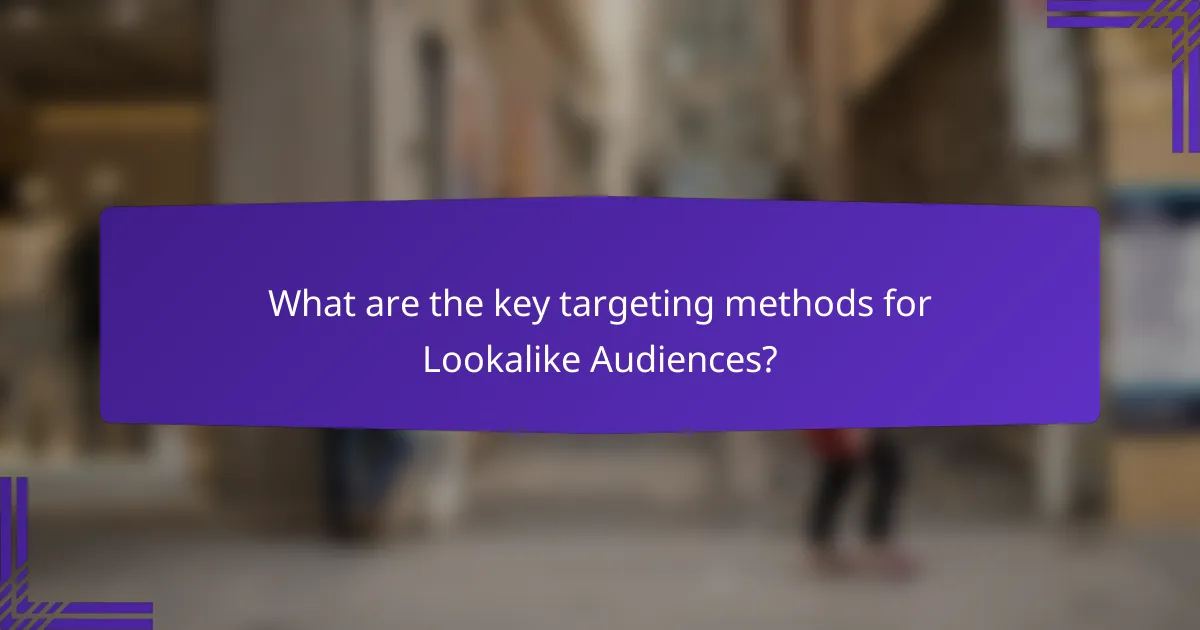 What are the key targeting methods for Lookalike Audiences?