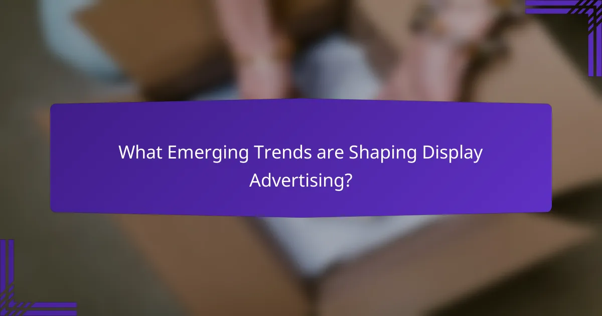 What Emerging Trends are Shaping Display Advertising?
