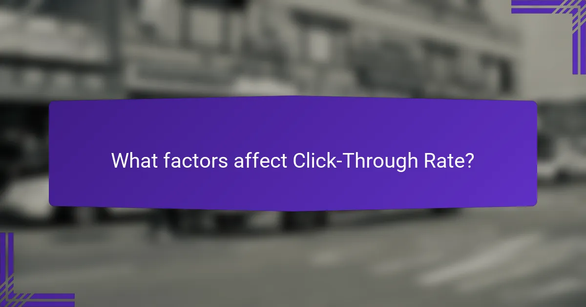 What factors affect Click-Through Rate?