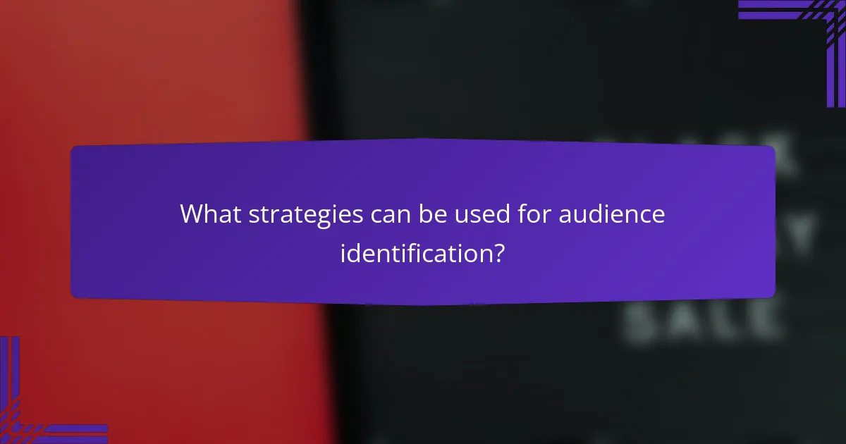 What strategies can be used for audience identification?